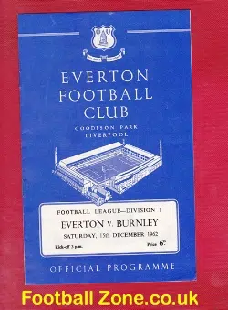Everton v Burnley 1962 – Football League Champions