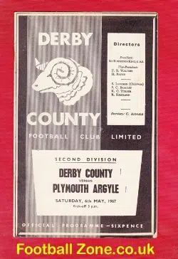 Derby County v Plymouth Argyle 1967