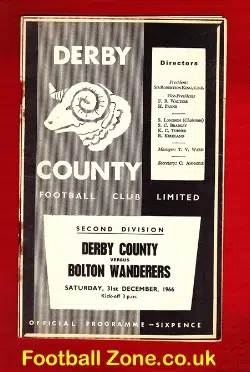 Derby County v Bolton Wanderers 1966