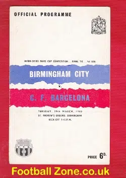 Birmingham City v Barcelona 1960 - Inter Cities Fairs Cup Final