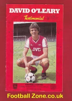 David O'Leary Testimonial Benefit Arsenal 1986 - Multi Autograph