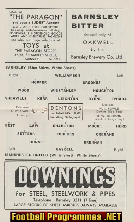 Barnsley v Manchester United 1964 - George Best First Goal