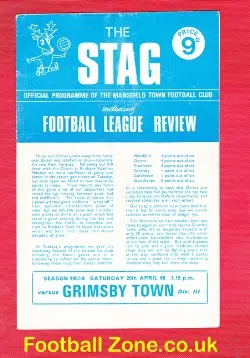 Mansfield Town v Grimsby Town 1968
