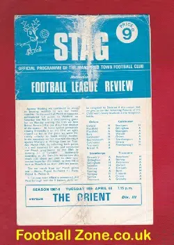 Mansfield Town v Leyton Orient 1968