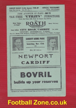 Cardiff Rugby v Newport 1948