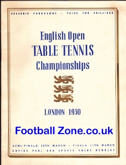 English Open Table Tennis Championships London 1950