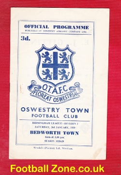 Oswestry Town v Bedworth Town 1959 – Birmingham League