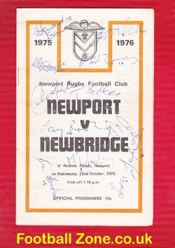 Newport Rugby v Newbridge 1975 – Multi Autographs