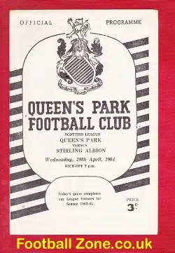 Queens Park v Stirling Albion 1964 – Scottish Football Programme
