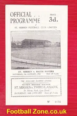 St Mirren v Raith Rovers 1961 – Scottish Football Programmes