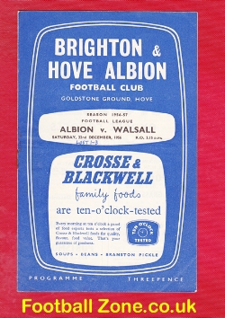 Brighton Hove Albion v Walsall 1956