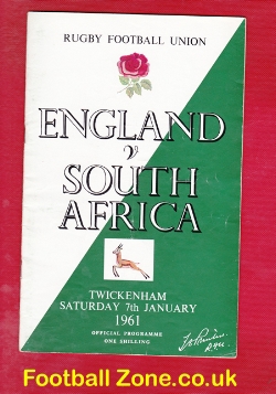 England Rugby v South Africa 1961