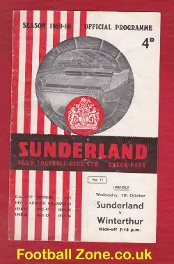 Sunderland v Winterthur 1959 – Friendly Game – Switzerland