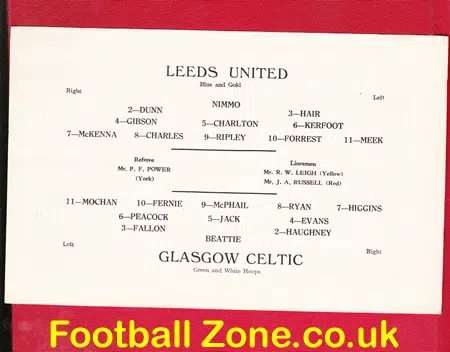 Leeds United v Glasgow Celtic 1956 – Floodlight Friendly Match