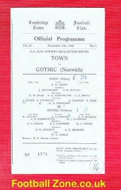 Cambridge Town v Gothic 1948 – Norwich – FA Cup