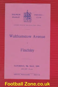Walthamstow Avenue v Finchley 1953 - Senior Cup Final