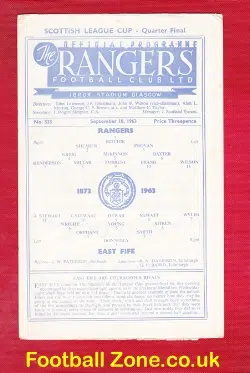 Glasgow Rangers v East Fife 1963