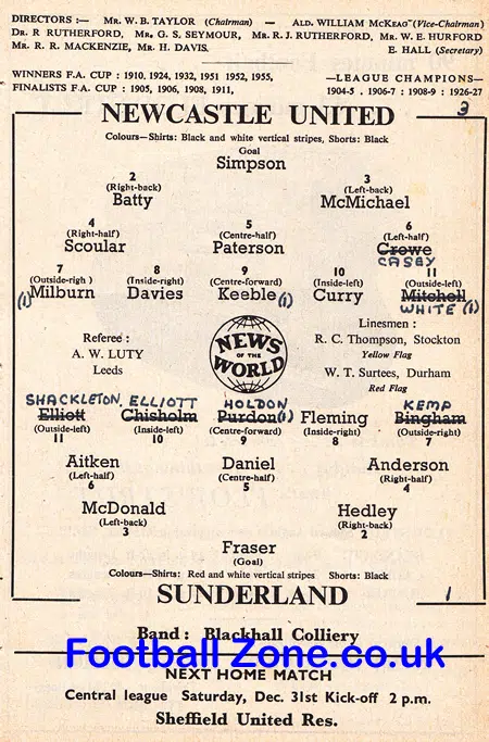 Newcastle United v Sunderland 1955