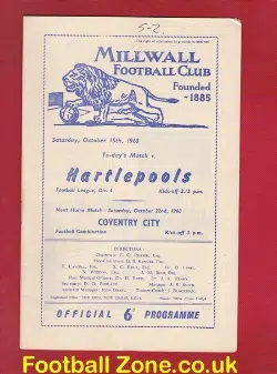 Millwall v Hartlepool United 1960