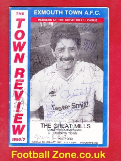 Exmouth Town v Watford 1987 – Multi Autographed Signed