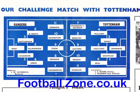 Glasgow Rangers v Tottenham 1969 – Friendly Match