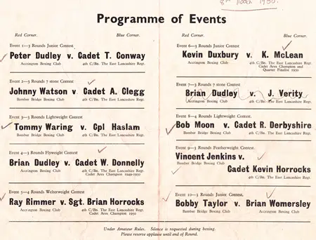 Boxing - East Lancashire Regiment Amateur Boxing Event 1950