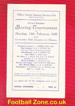 Boxing - Tiffins School Amateur Boxing Club Tournament 1950