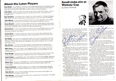 Colchester United v WBA 1971 - Watney Cup Final Multi Autograph