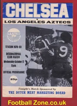 Chelsea v Los Angeles Aztecs 1979 – Friendly USA America Signed