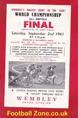 World Speedway Championship Final 1961 Advertising Poster