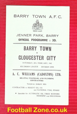 Barry Town v Gloucester City 1965