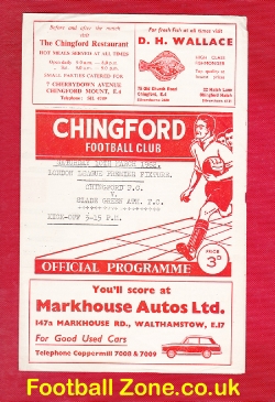 Chingford Town v Slade Green Athletic 1962