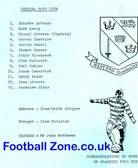 Chelsea Boys Club v Cypriot Centre Youth 1992 – Cup Final