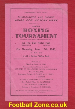 Boxing – Chislehurst Sidcup Boxing Programme 1943