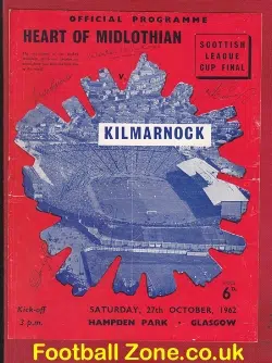 Heart Of Midlothian v Kilmarnock 1962 - Cup Final + Autographed