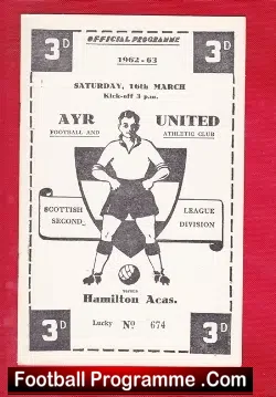 Ayr United v Hamilton Academical 1963