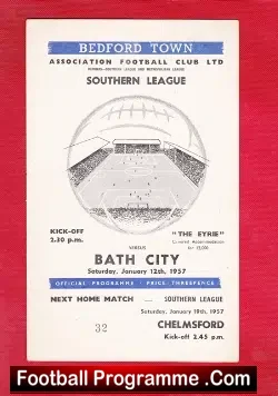 Bedford Town v Bath City 1957