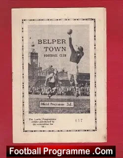 Belper Town v Ilkeston Town 1954 – Central Alliance League