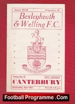 Bexleyheath Welling v Canterbury City 1958