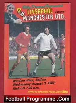 Billy Drennan Testimonial Benefit Liverpool 1983 - football programme