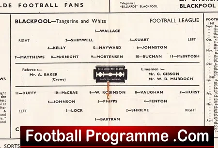 Blackpool v Charlton Athletic 1947