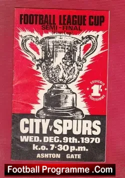 Bristol City v Tottenham 1970 – League Cup Semi Final Ashton Gat