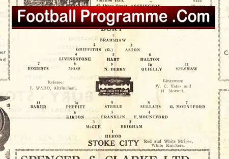 Bury v Stoke City 1946 – 1945/46
