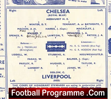 Chelsea v Liverpool 1947 – Old 1940s Programme