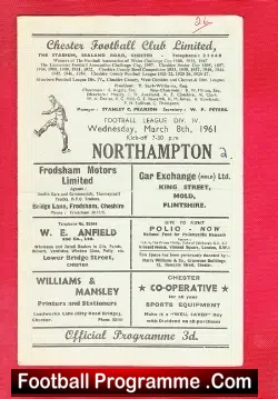 Chester v Northampton Town 1961 - football programme