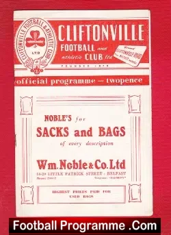 Cliftonville v Bangor 1957