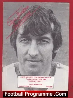 Clint Boulton Testimonial Benefit Match Torquay United 1980