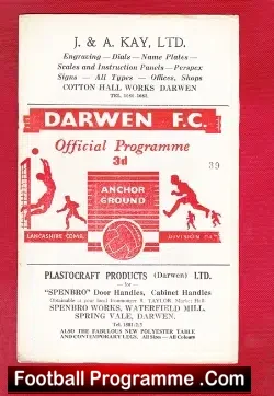 Darwen v Ashton United 1962 - football programme