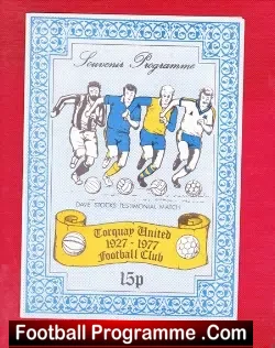 Dave Stocks Testimonial Benefit Match Torquay United 1977