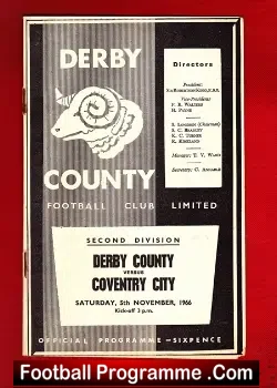 Derby County v Coventry City 1966 - football programme